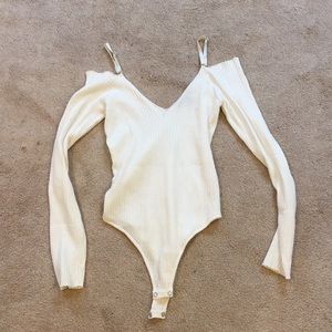 White Off-the-Shoulder Bodysuit